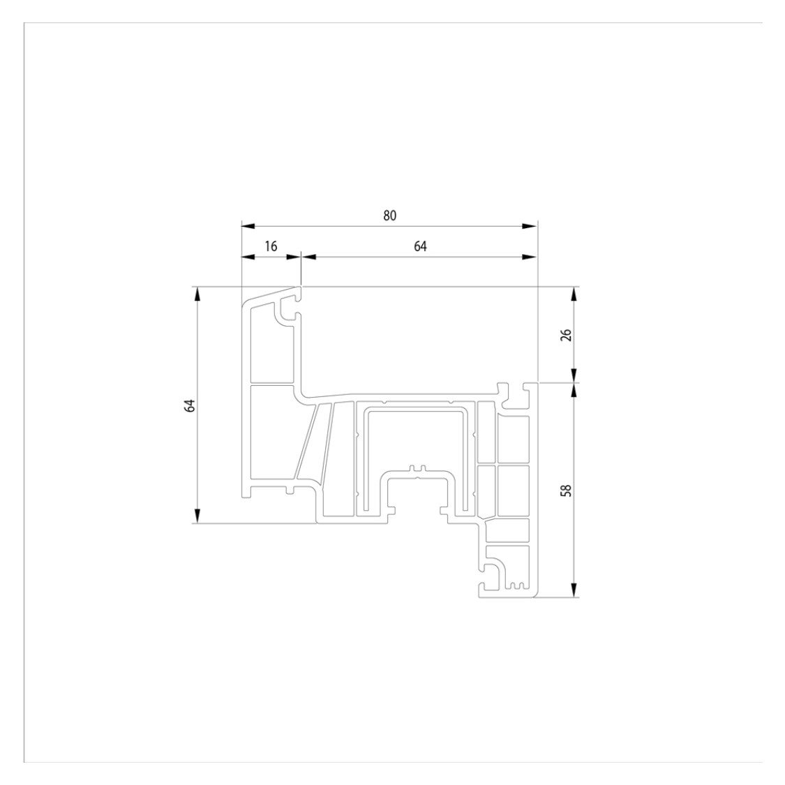 150×150 cm Műanyag Ablak – Tokosztott (TO), 2 Nyíló-Bukó Szárny, 80 mm-es Profil, 3 Tömítés - 3. kép